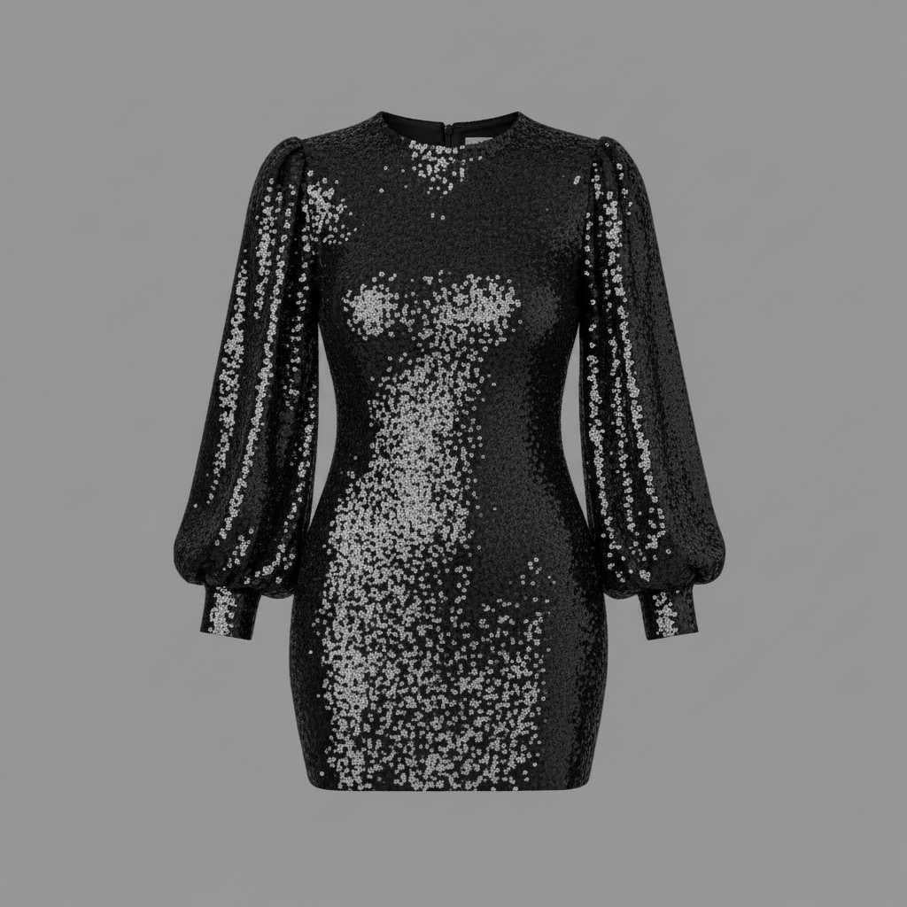 Abito da Cocktail Glitterato con Scollo a V | Nicolina