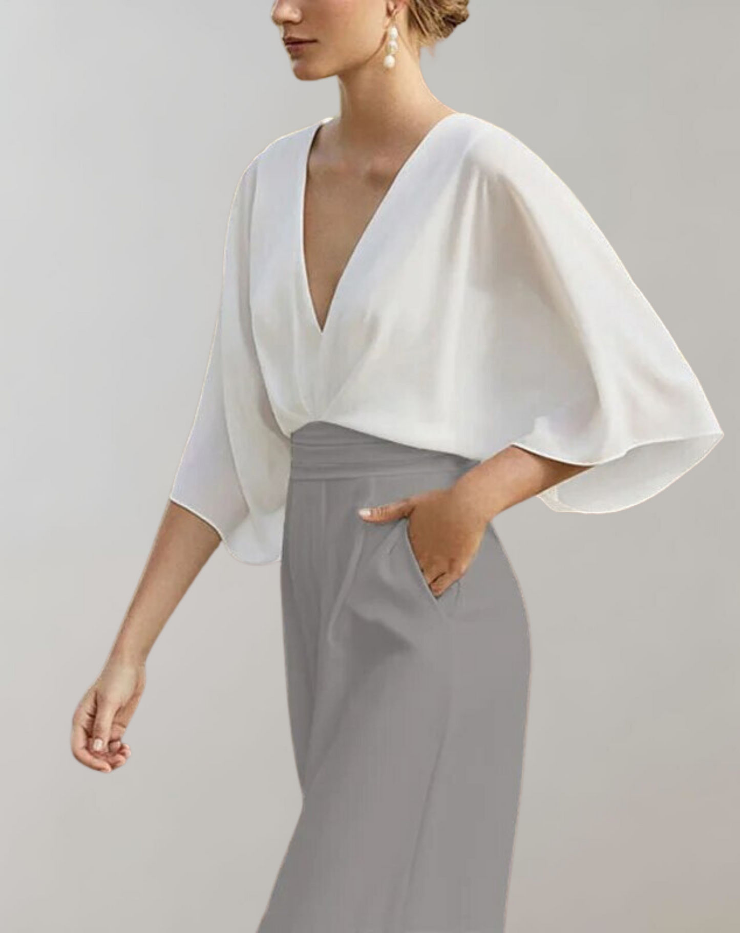 Aurelia | Tuta Elegante Donna con Scollo a V e Maniche Ampie 9
