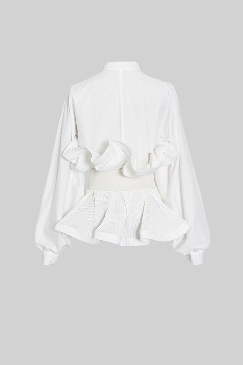 Bella Bianca | Camicia Bianca Donna con Volant e Cintura 5