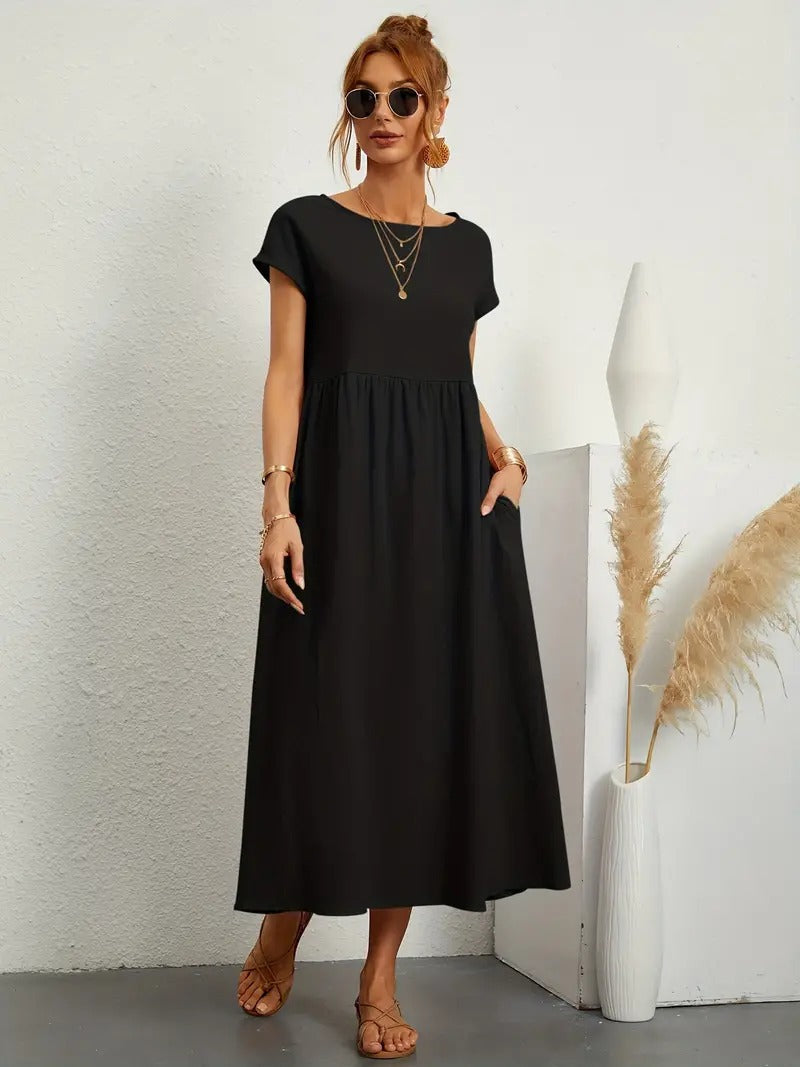 Cléophée - Abito elegante con pratiche tasche e taglio fluido 9