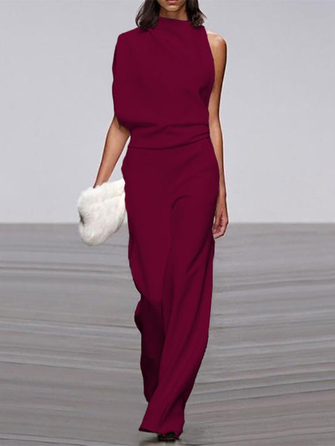 Diva | Tuta da Donna Elegante Senza Maniche e Gamba Larga 12