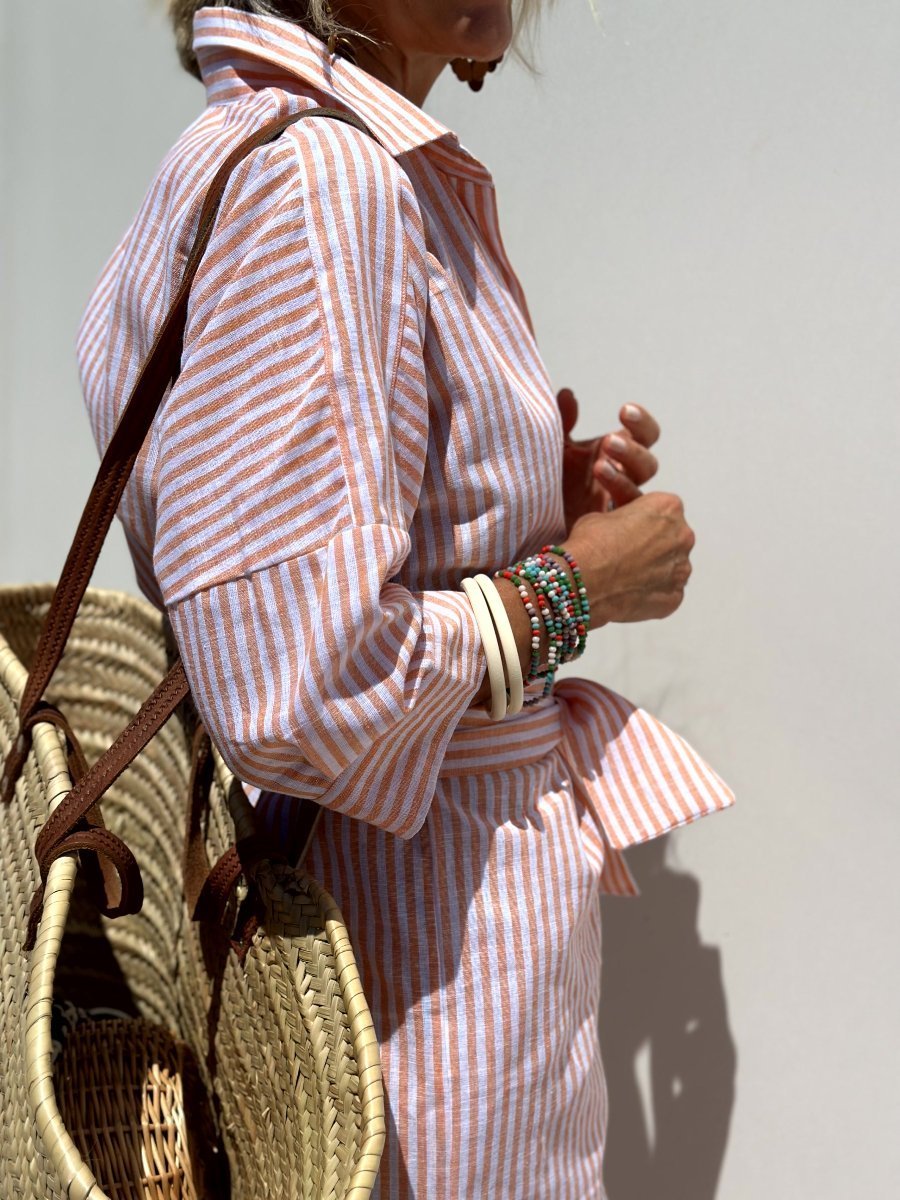 Abito Camicia Classico a Righe con Bottoni per Occasioni Quotidiane 3