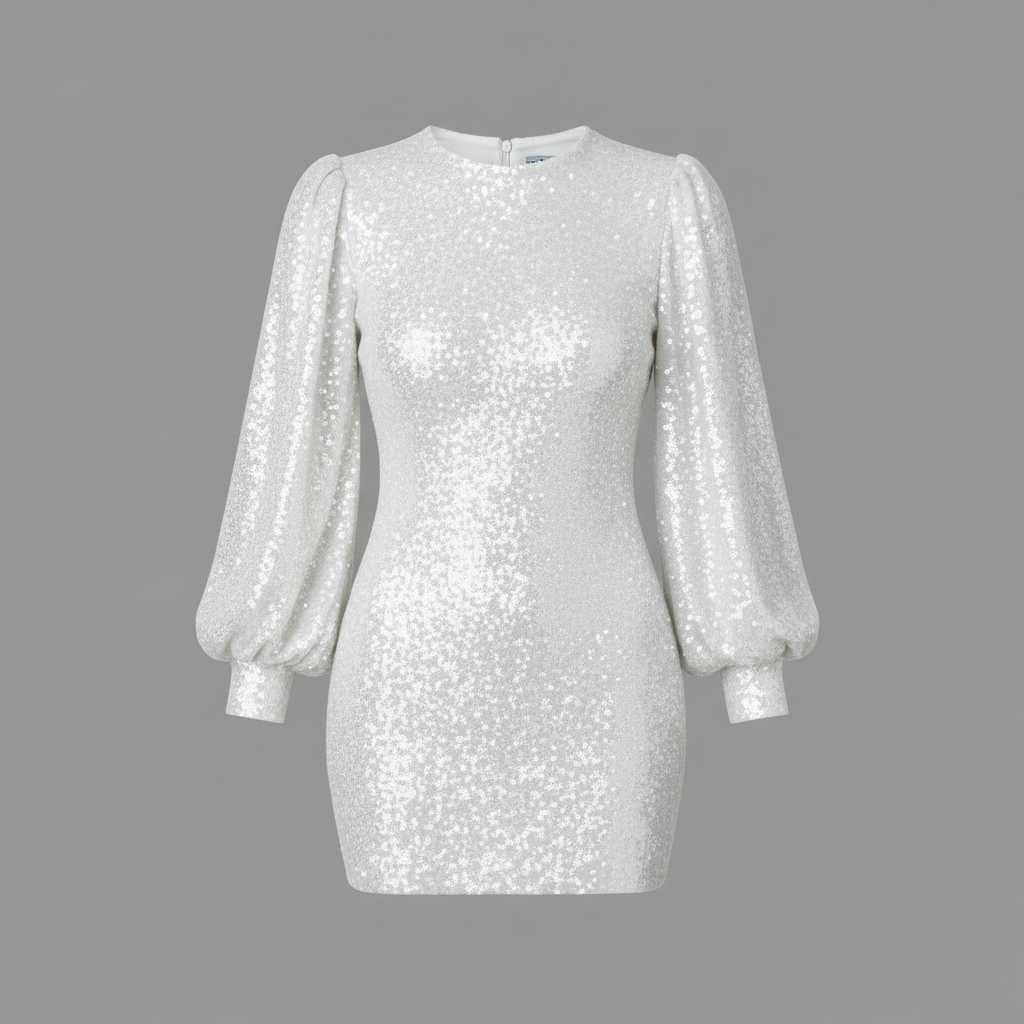 Abito da Cocktail Glitterato con Scollo a V | Nicolina