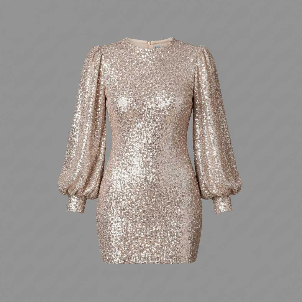 Abito da Cocktail Glitterato con Scollo a V | Nicolina