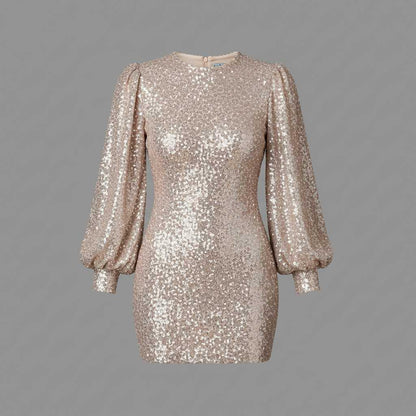 Abito da Cocktail Glitterato con Scollo a V | Nicolina