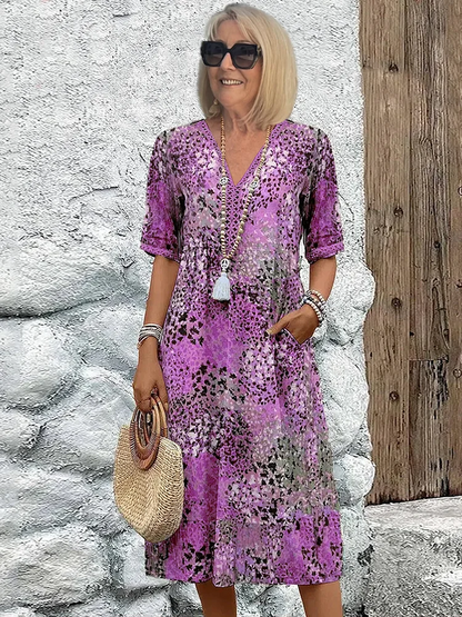 Abito da donna morbido con scollo a V | Lunghezza midi 3