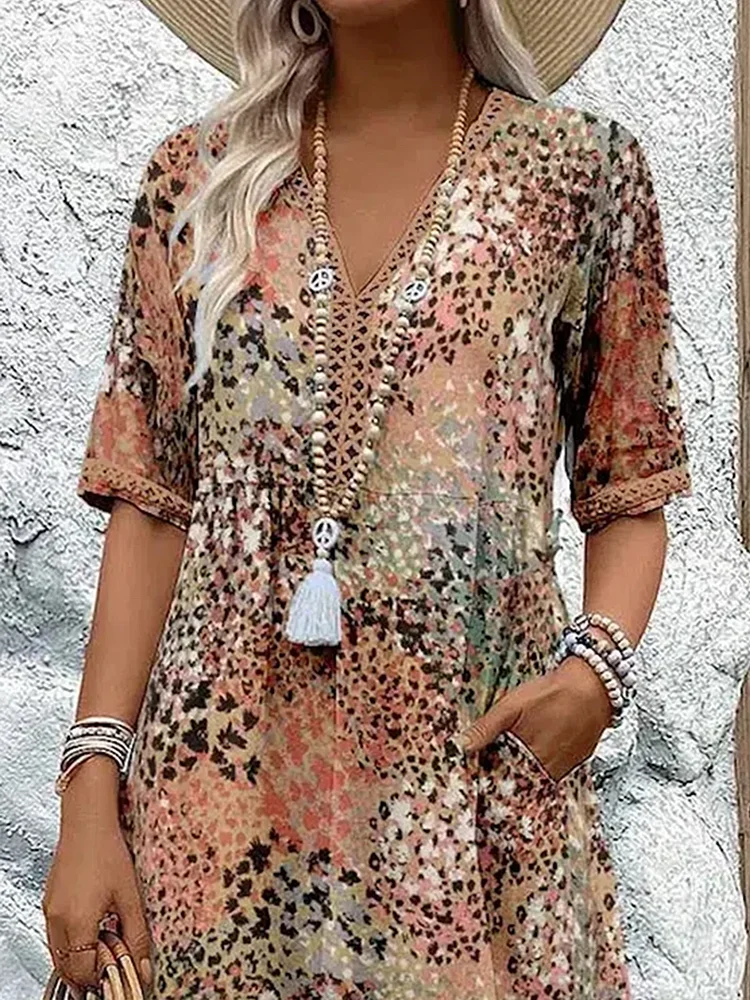 Abito da donna morbido con scollo a V | Lunghezza midi 5