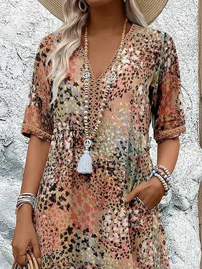 Abito da donna morbido con scollo a V | Lunghezza midi 5