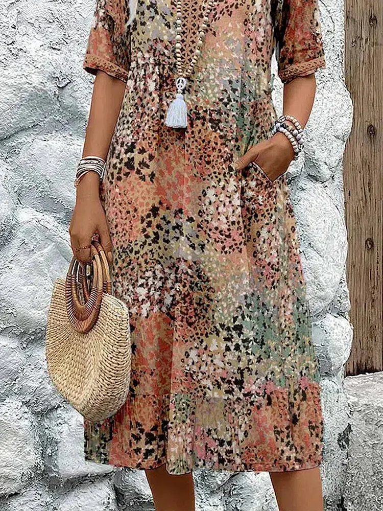 Abito da donna morbido con scollo a V | Lunghezza midi 6