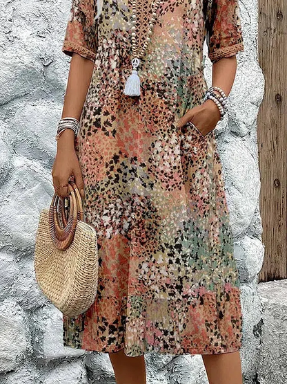 Abito da donna morbido con scollo a V | Lunghezza midi 6