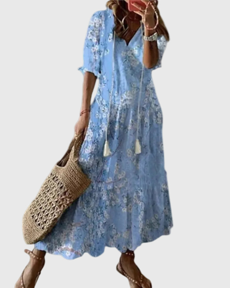 Abito lungo boho vintage estivo 4