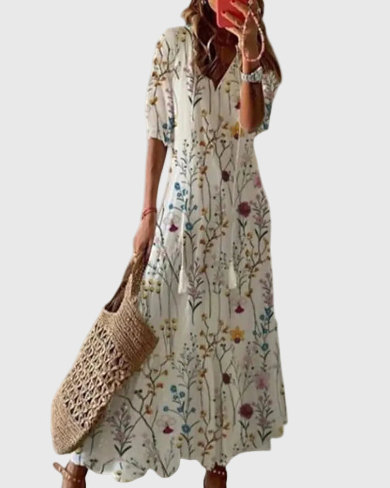 Abito lungo boho vintage estivo 5