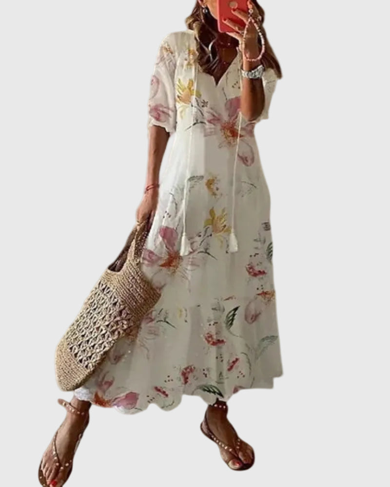 Abito lungo boho vintage estivo 7