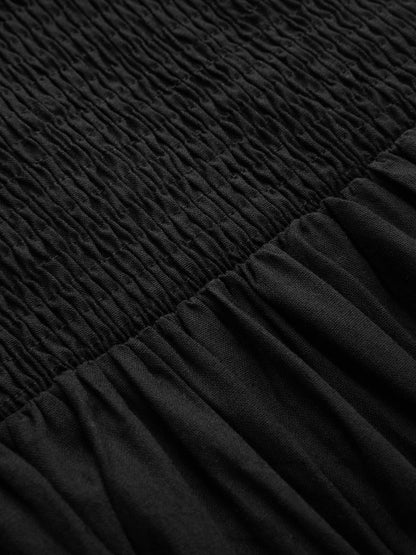 Abito lungo in cotone senza maniche con tasche e intagli 6