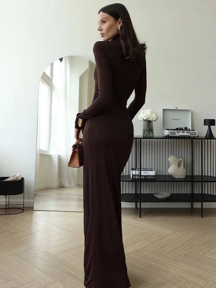 Abito maxi con ruches di classe di Luna 8