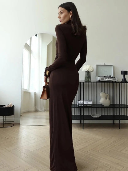 Abito maxi con ruches di classe di Luna 8