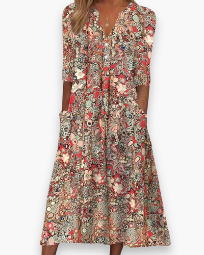 Abito midi boho da donna | Elegante e comodo 0