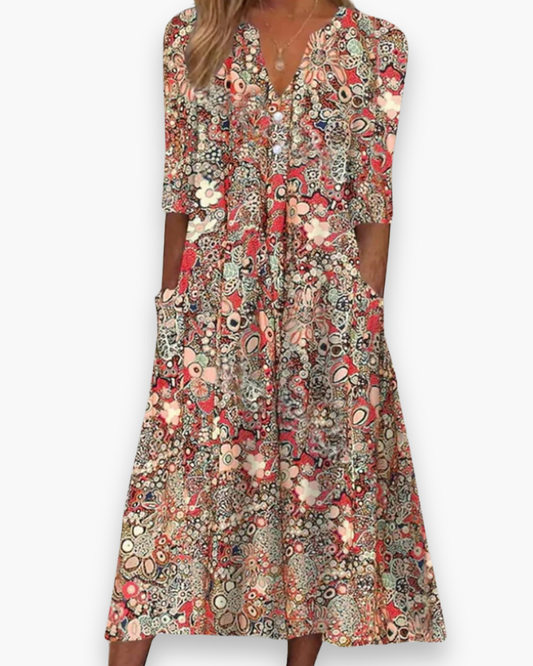 Abito midi boho da donna | Elegante e comodo 0