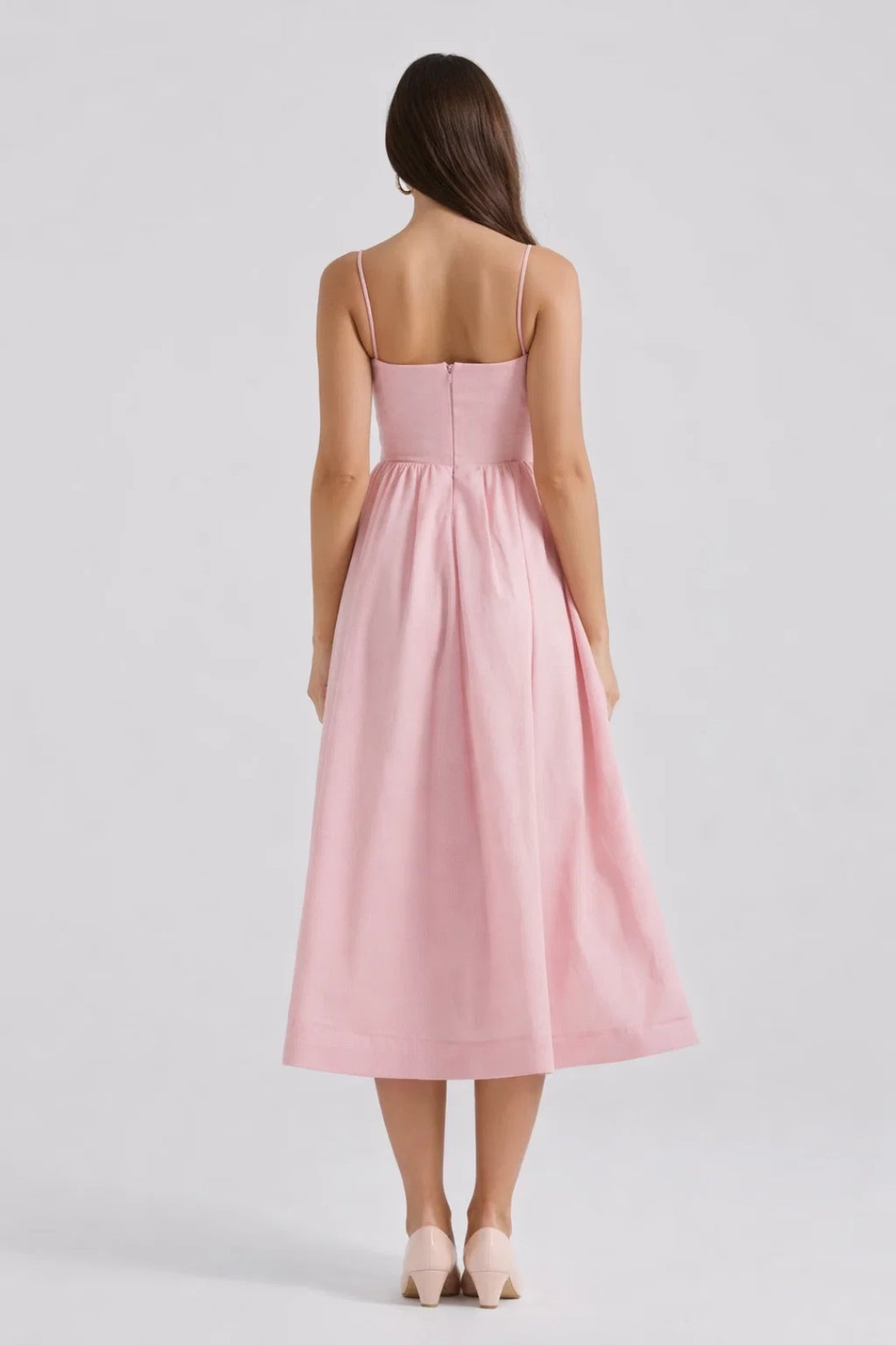 Abito midi da donna | chic ed elegante | aderente con spalline sottili, perfetto per l'estate 1