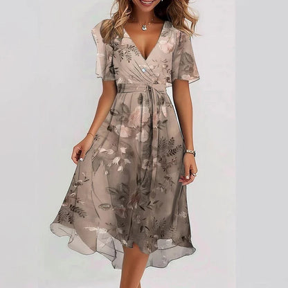 Abito midi floreale svolazzante con scollo a V - Eleganza primaverile 7