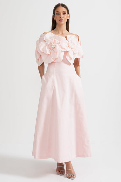 Amore Floreale | Abito Cerimonia Donna Midi Rosa 1