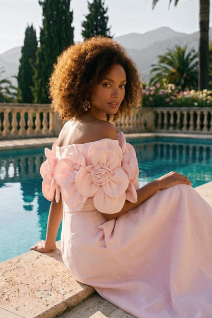 Amore Floreale | Abito Cerimonia Donna Midi Rosa 3