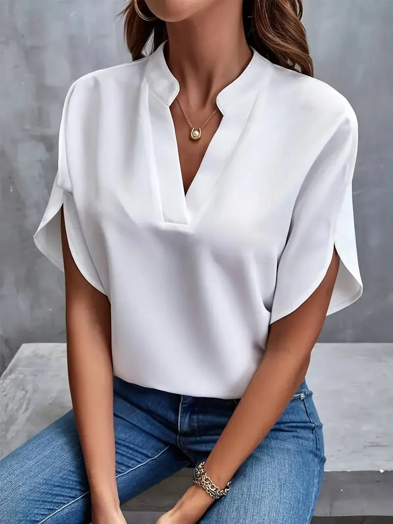 Annemie | Elegante camicetta fluida con scollo a V 0