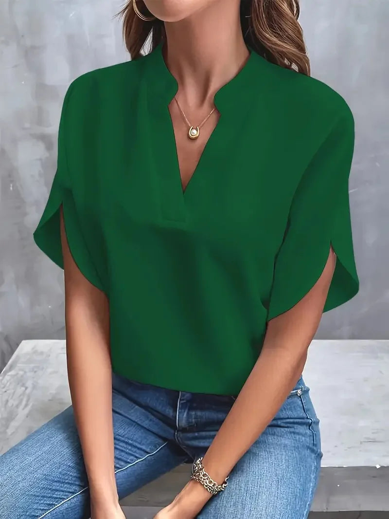 Annemie | Elegante camicetta fluida con scollo a V 2