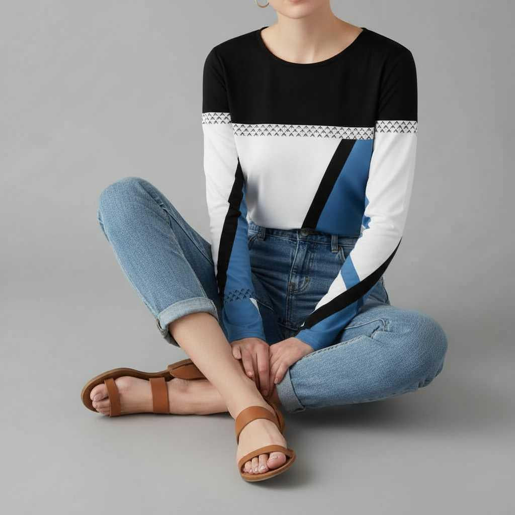 Aprile | Maglione Donna Grafico Moderno in Acrilico