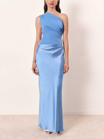 Aurelia | Abito Maxi Plissettato Monospalla Elegante 8