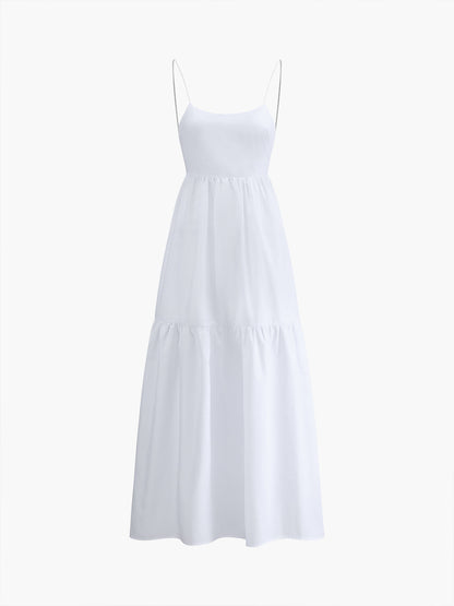 Azzurra | Abito Lungo Elegante Senza Schienale per Cerimonia Estiva 4