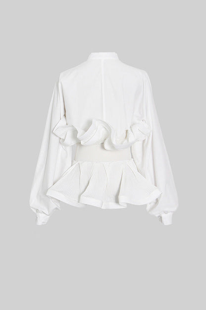 Bella Bianca | Camicia Bianca Donna con Volant e Cintura 5