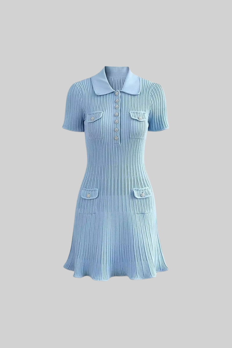 Bella Blu | Abito Clessidra Donna Elegante con Maniche Corte 1