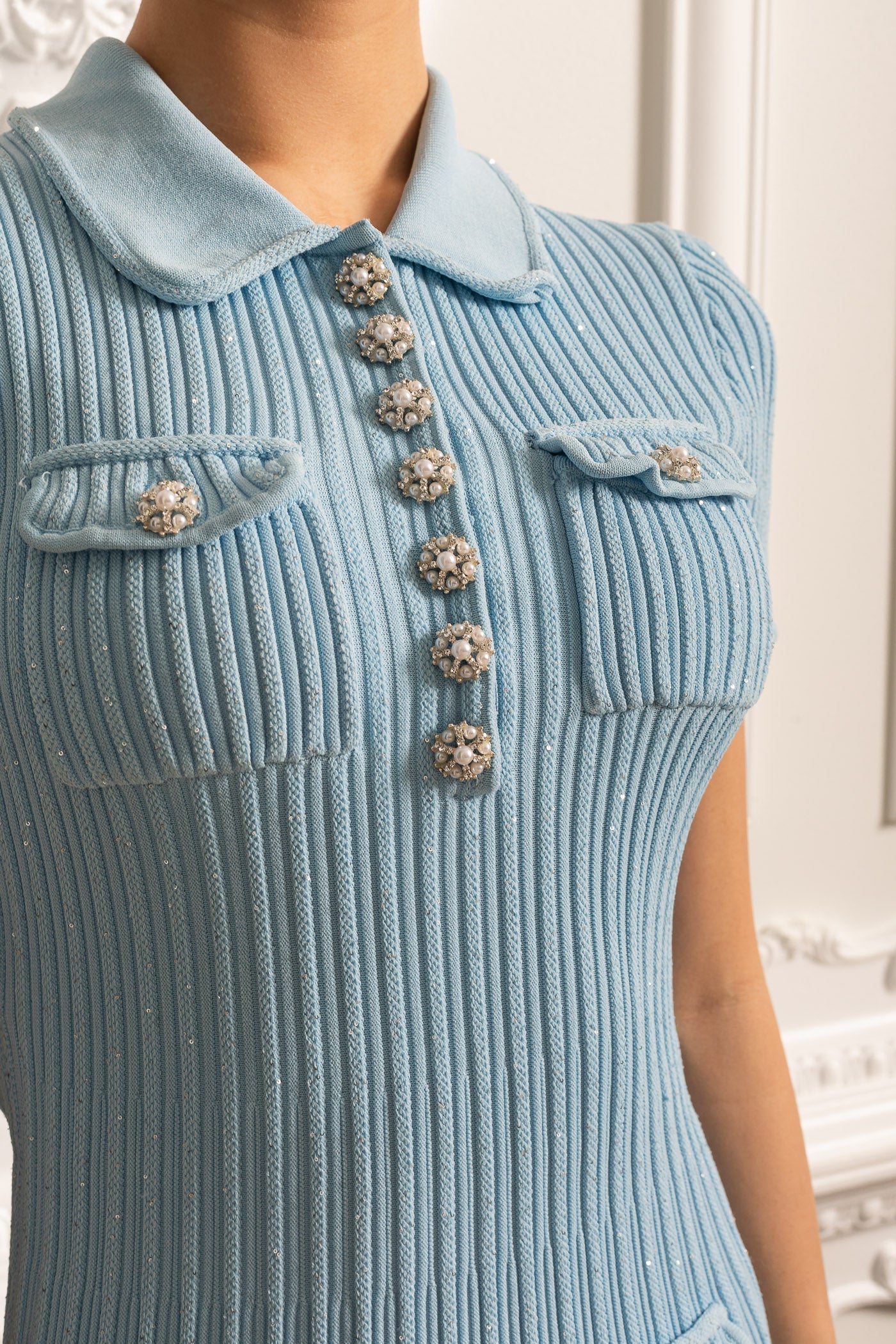 Bella Blu | Abito Clessidra Donna Elegante con Maniche Corte 8