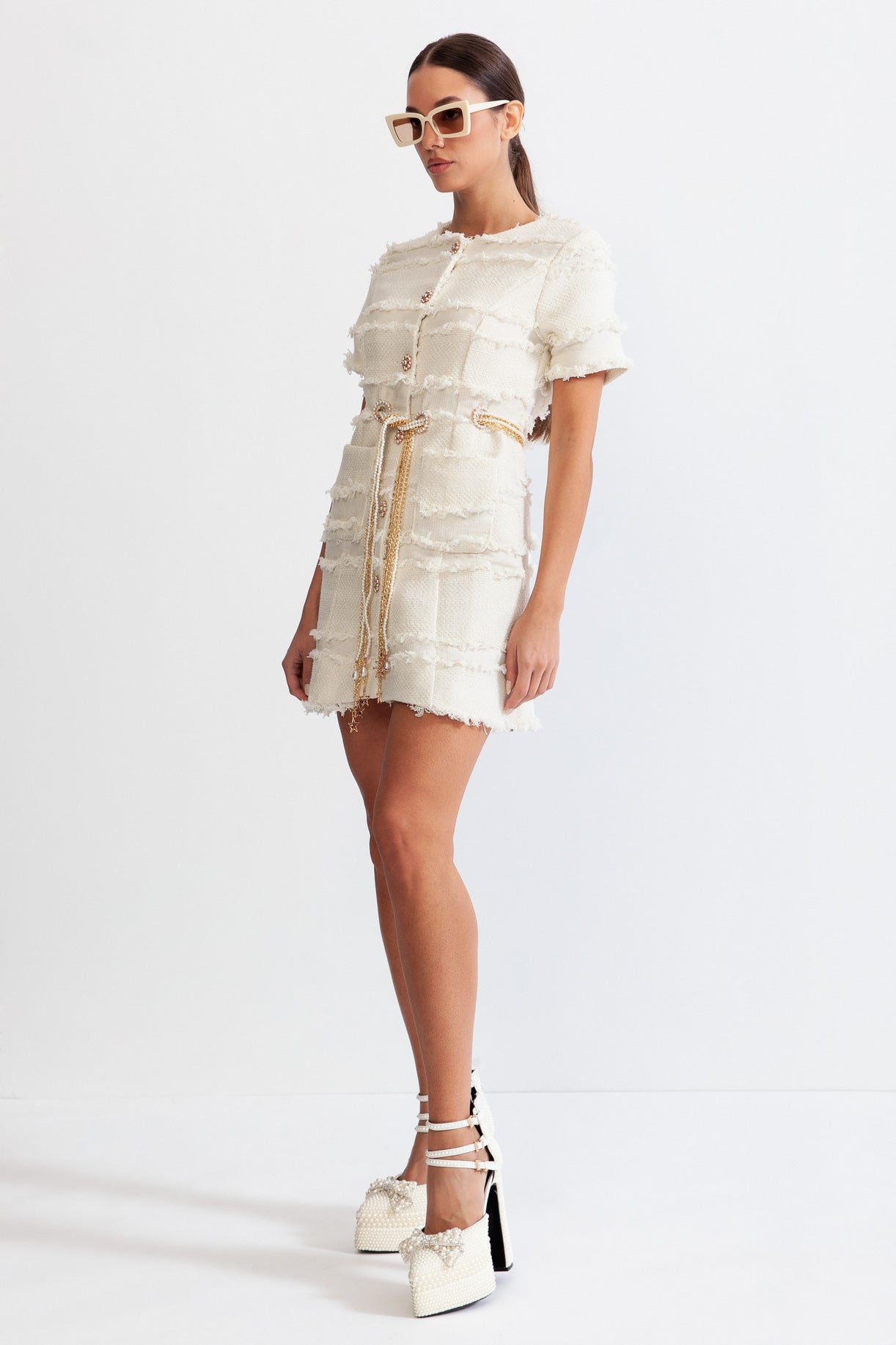Bella Catena | Abito Donna in Tweed con Dettagli in Perle 3