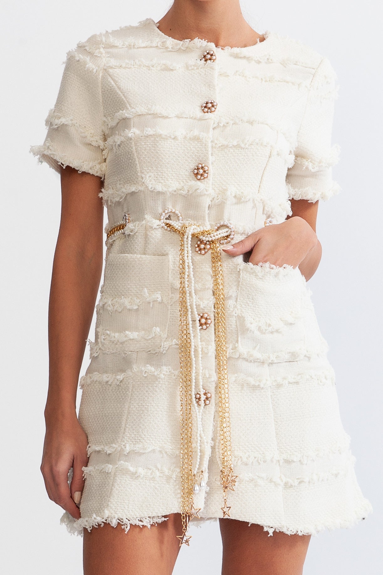Bella Catena | Abito Donna in Tweed con Dettagli in Perle 4