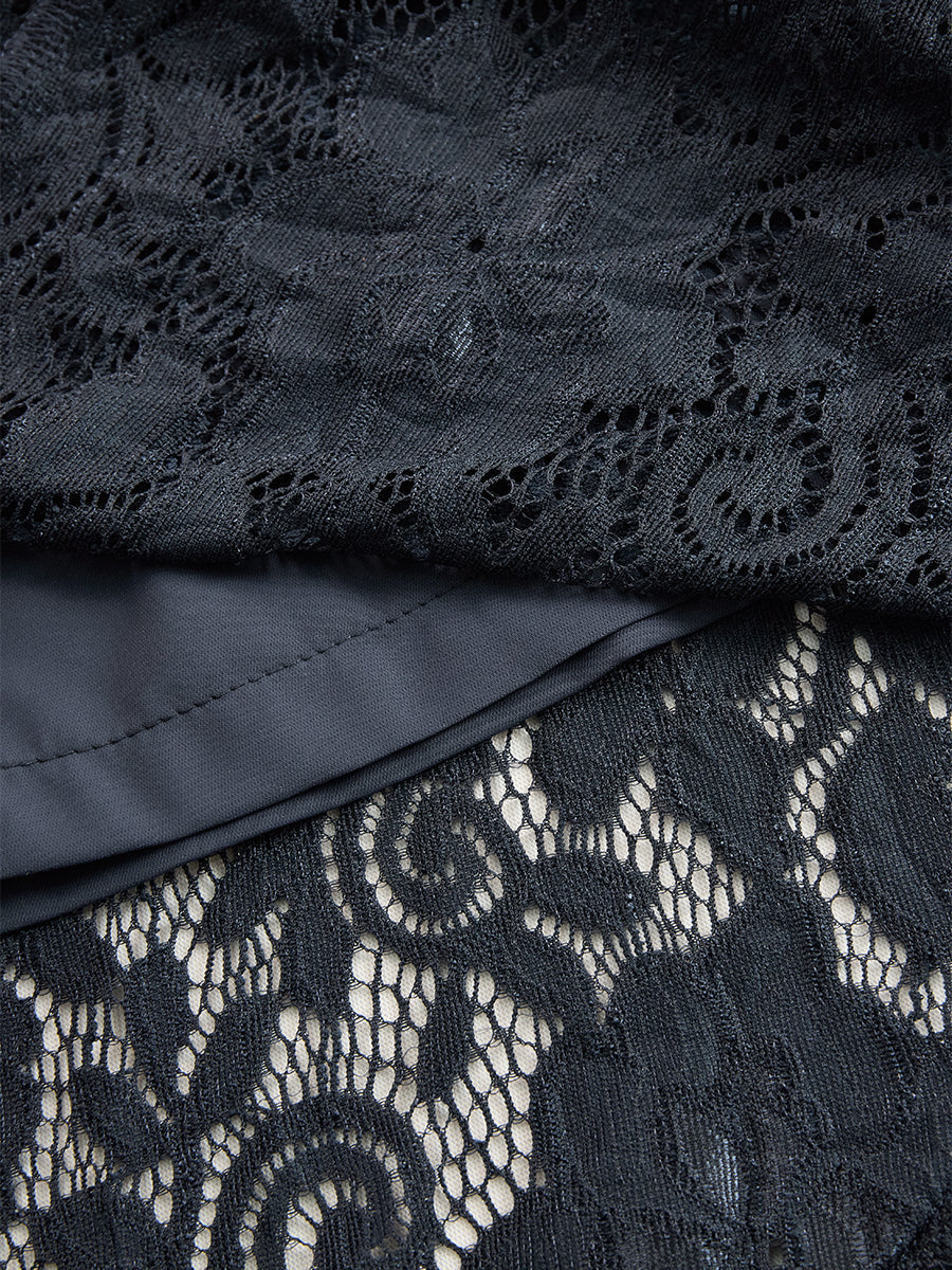 Bella | Abito Midi Elegante in Pizzo Blu 7
