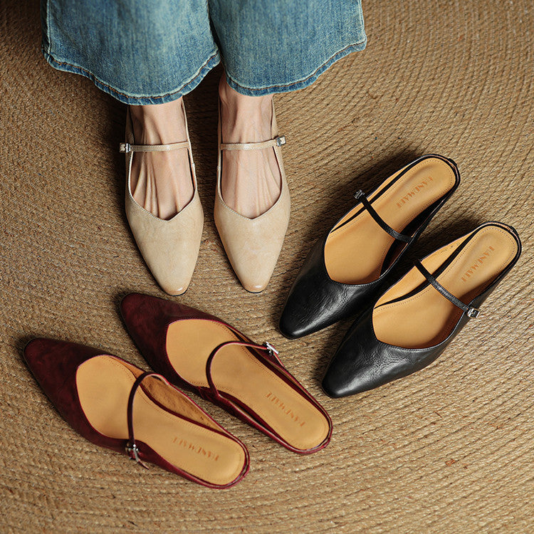 Bella | Ballerine Donna A Punta Con Cinturino Morbide e Comode 7