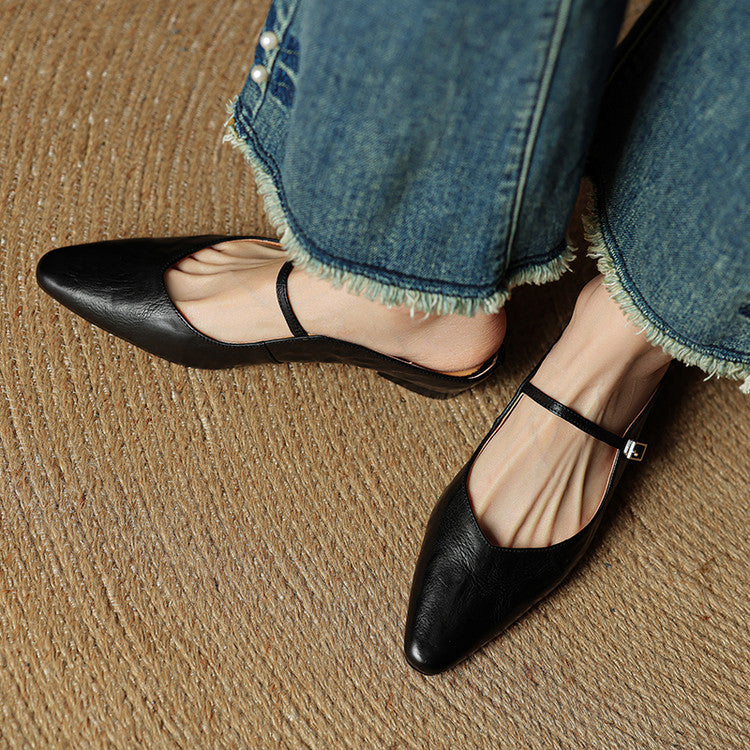 Bella | Ballerine Donna A Punta Con Cinturino Morbide e Comode 9