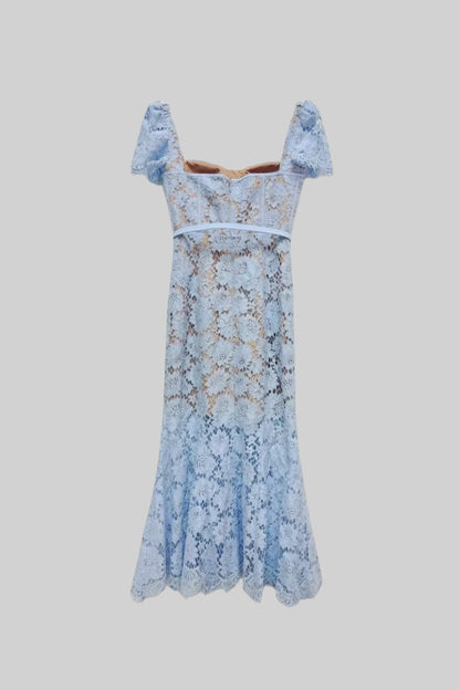 Bellissimo Blu | Abito da Cerimonia in Pizzo per Donna 3
