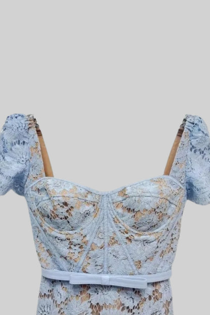 Bellissimo Blu | Abito da Cerimonia in Pizzo per Donna 4