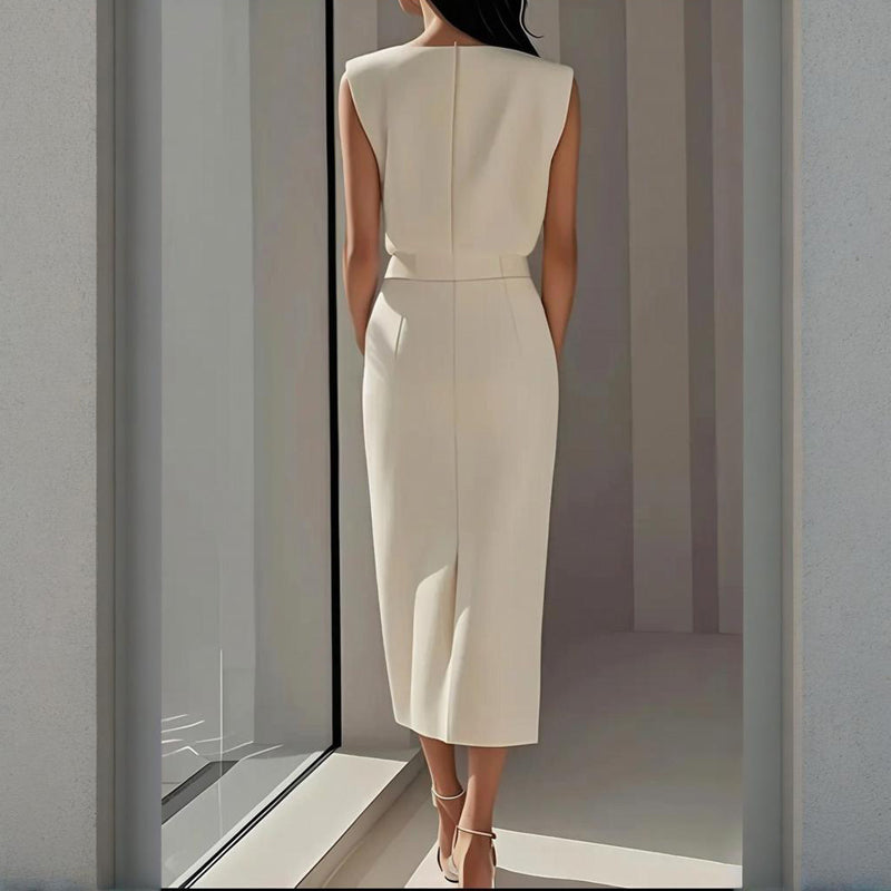 Bello | Abito Midi Elegante con Bottoni Laterali 1