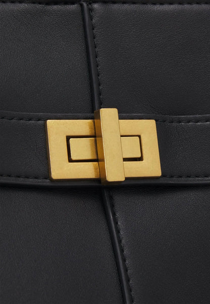 Borsa Lyra di grandi dimensioni in similpelle nera. 3