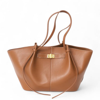 Borsa Lyra di grandi dimensioni in similpelle nera. 7