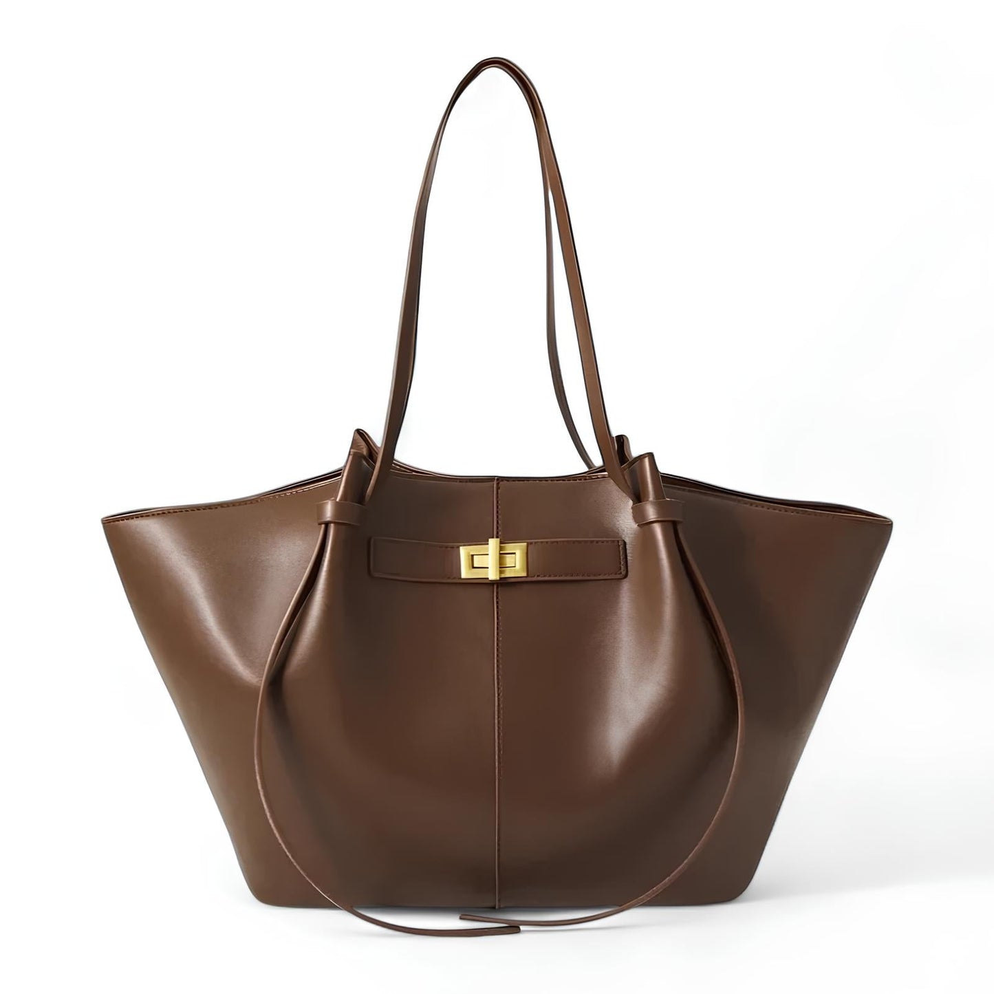 Borsa Lyra di grandi dimensioni in similpelle nera. 8