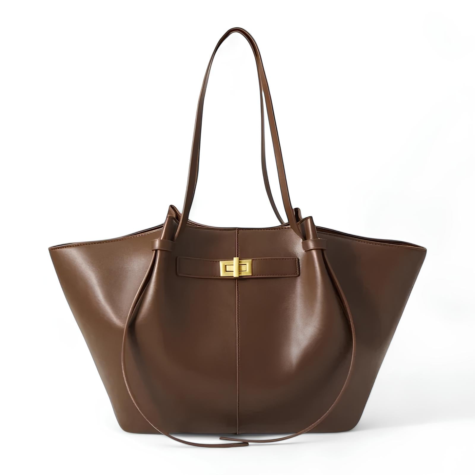 Borsa Lyra di grandi dimensioni in similpelle nera. 8