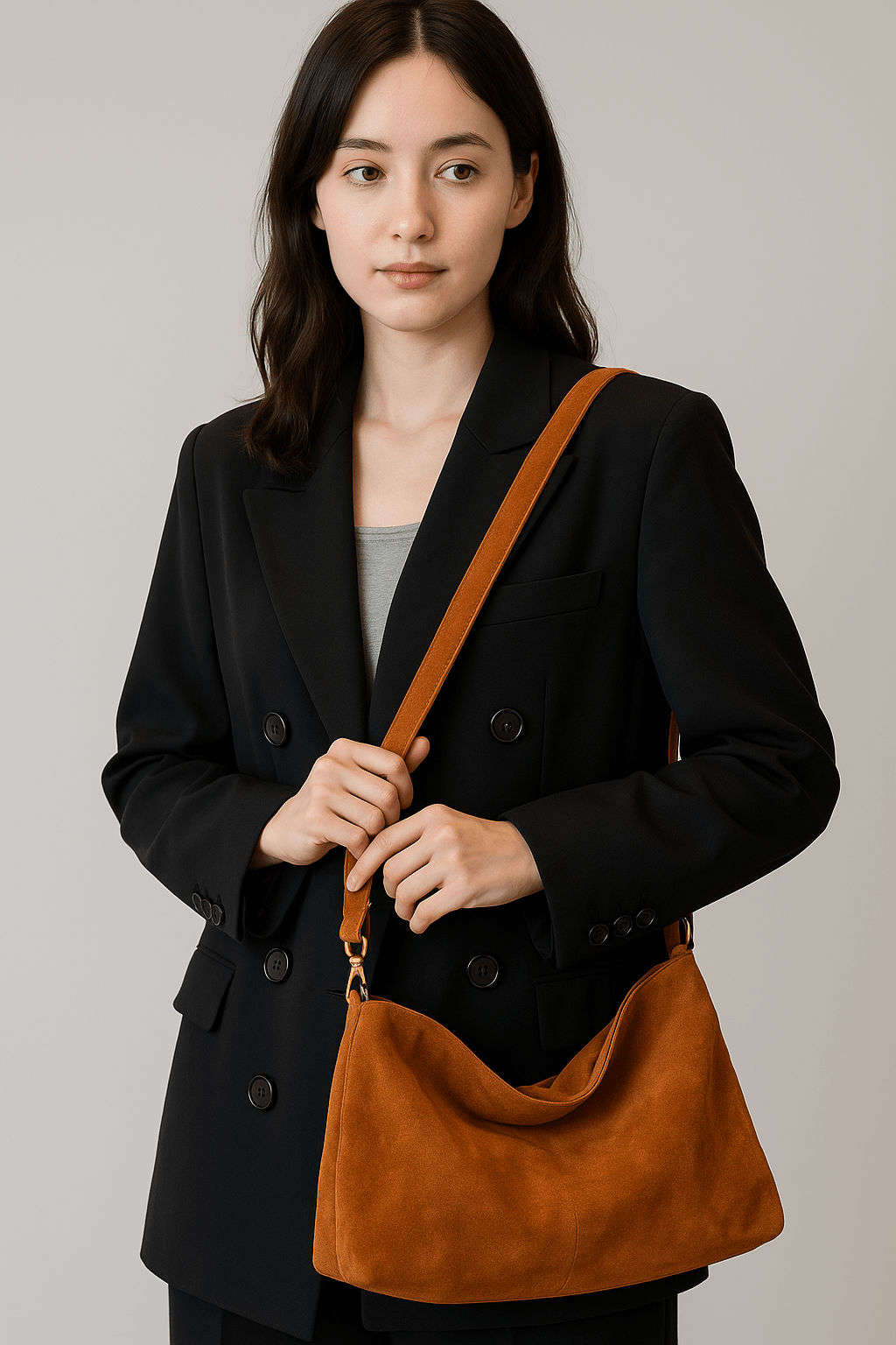 Borsa a Spalla in Pelle Scamosciata per Donna | Charisse 1