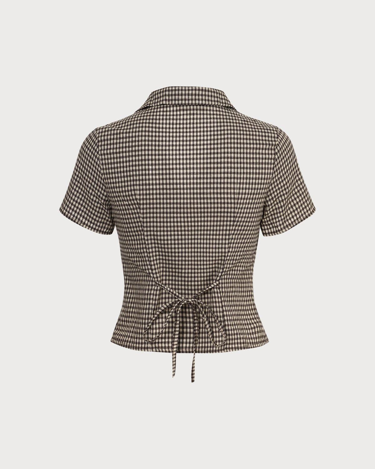 Cameria Chic | Camicetta Elegante a Quadri Donna con Maniche Corte 6