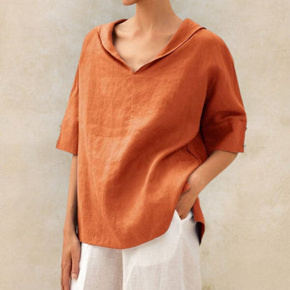 Camicia casual con scollo a V | Perla 1