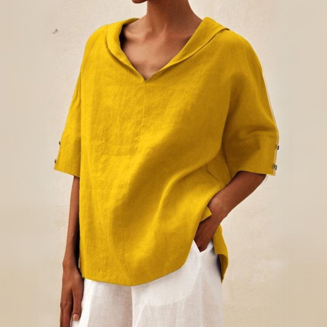 Camicia casual con scollo a V | Perla 2